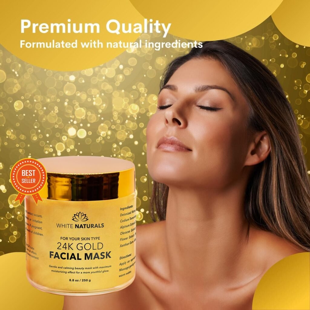 24K Gold Facial Mask, Anti-Aging Gold Face Mask For Flawless  Moisturizes Skin, Helps Reduces Wrinkles, Fine Lines  Acne Scars, Removes Blackheads, Dirt  Oils