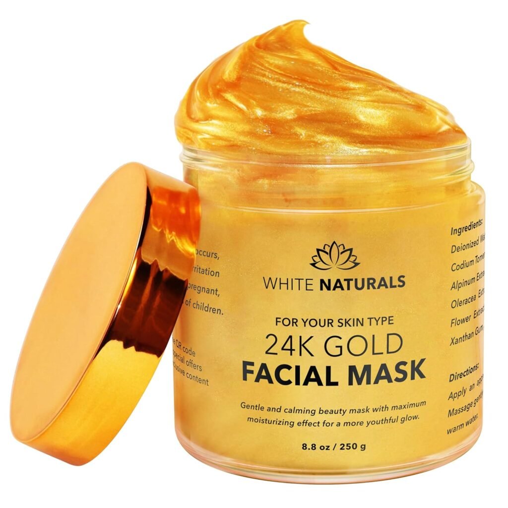 24K Gold Facial Mask, Anti-Aging Gold Face Mask For Flawless  Moisturizes Skin, Helps Reduces Wrinkles, Fine Lines  Acne Scars, Removes Blackheads, Dirt  Oils