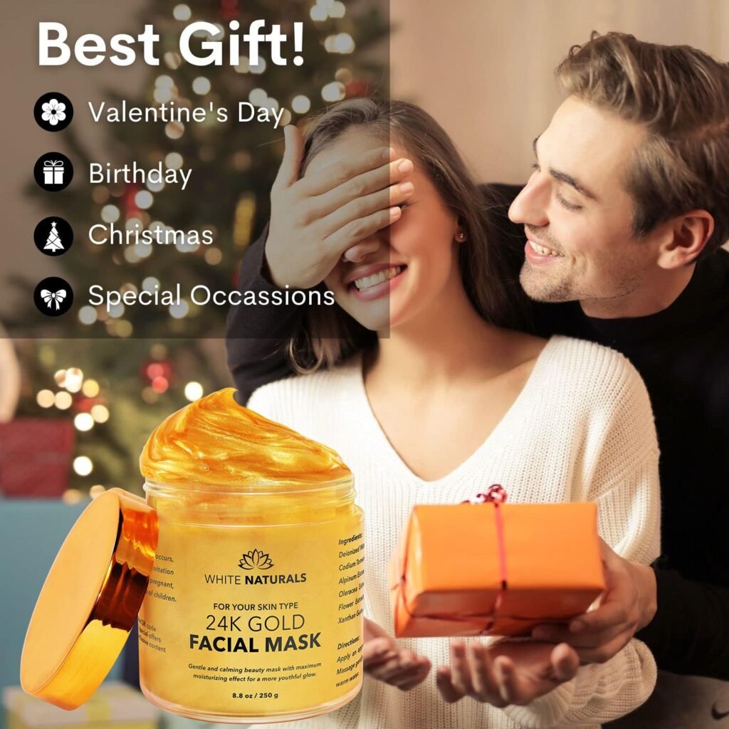 24K Gold Facial Mask, Anti-Aging Gold Face Mask For Flawless  Moisturizes Skin, Helps Reduces Wrinkles, Fine Lines  Acne Scars, Removes Blackheads, Dirt  Oils