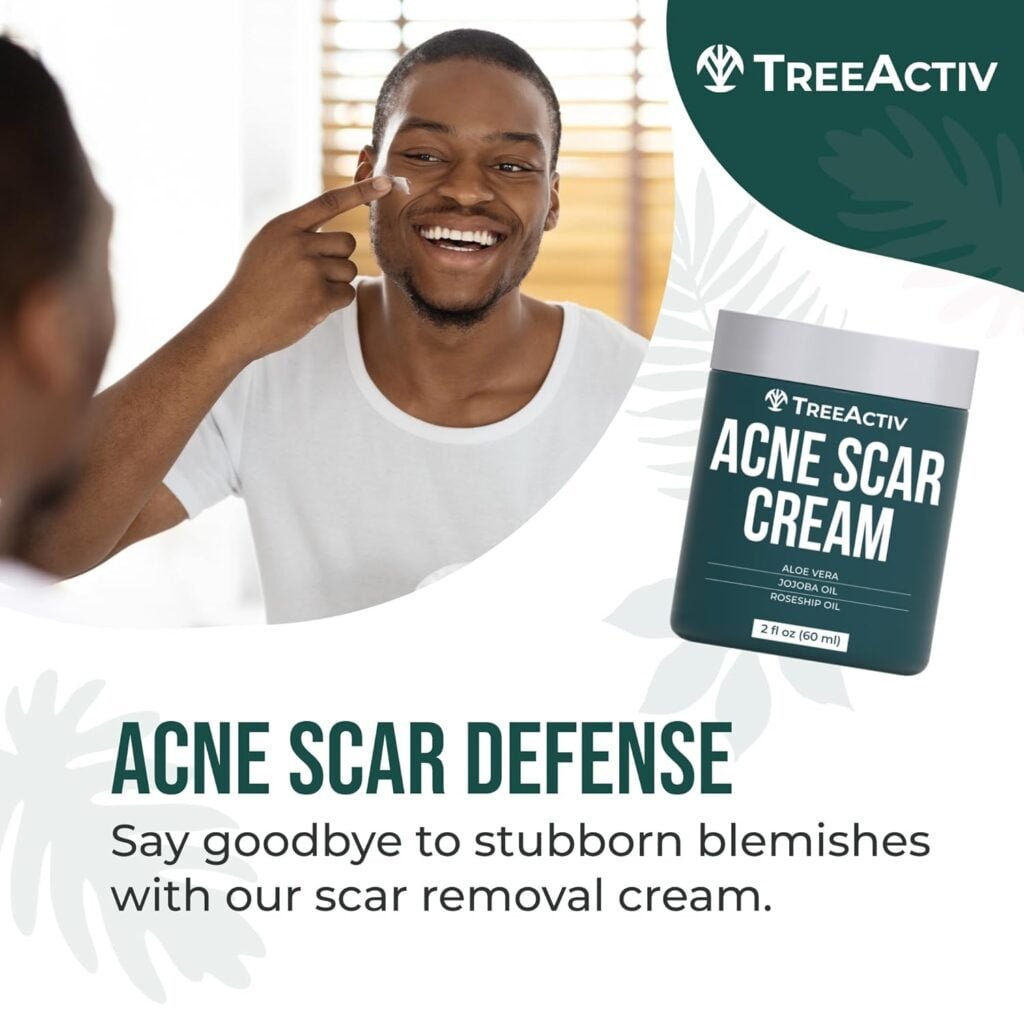 TreeActiv Acne Scar Cream, 2 fl oz, Acne Scar Treatment for Face, Stretch Marks, and Body Scars, Acne Scar Removal Cream for Body, Acne Scar Remover for Cuts and Burns, For All Skin Types, 500+ Uses