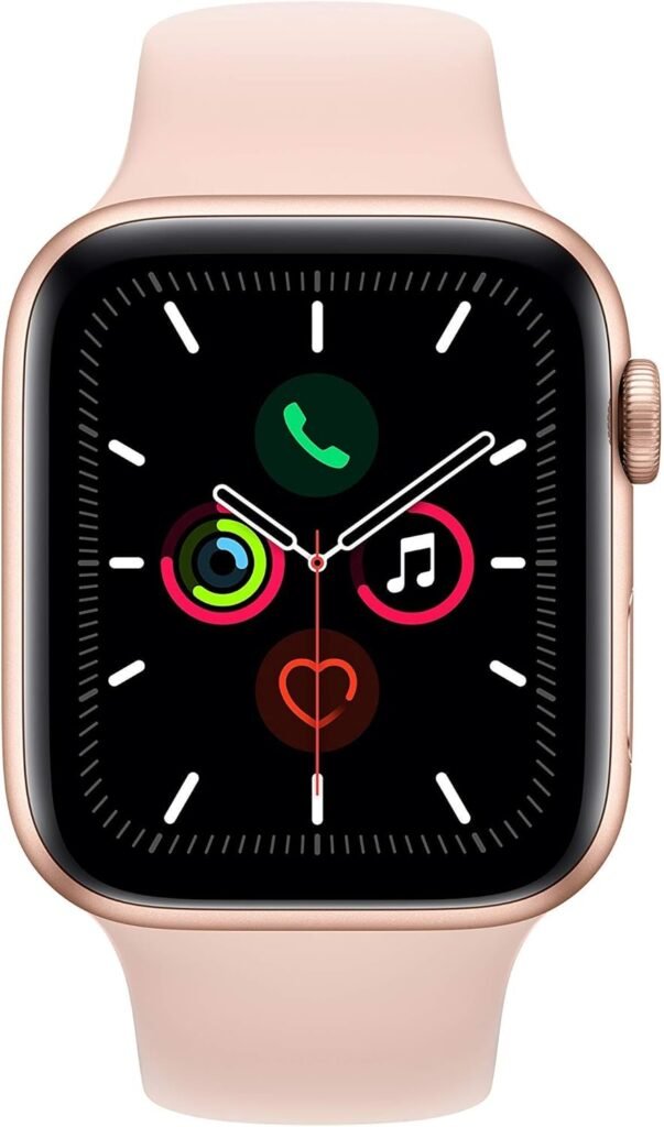 Apple Watch Series 5 (GPS + Cellular, 44MM) - Space Black Stainless Steel Case with Black Sport Band (Renewed)