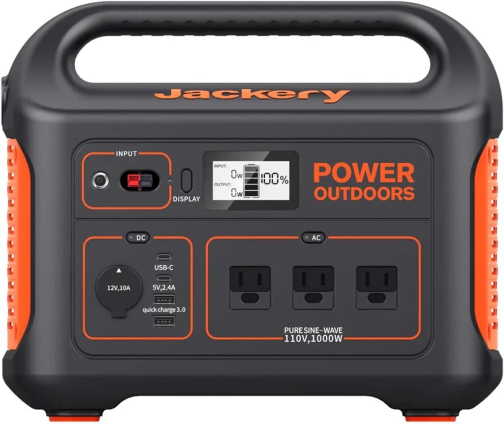 Jackery Explorer 880 Portable Power Station, 880Wh Capacity with 3x1000W AC Outlets, Solar Generator for Home Backup, Emergency, Outdoor Camping(Renewed)