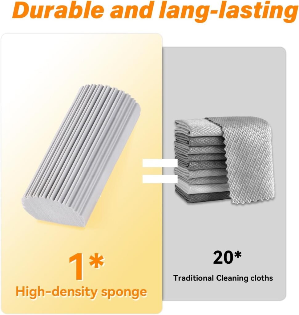 2-Pack Damp Clean Duster Sponge, Magic Sponge Eraser Baseboard Cleaner Tool, Dusters for Cleaning Blinds, Glass, Vents, Railings, Mirrors,Window Track Grooves and Faucets