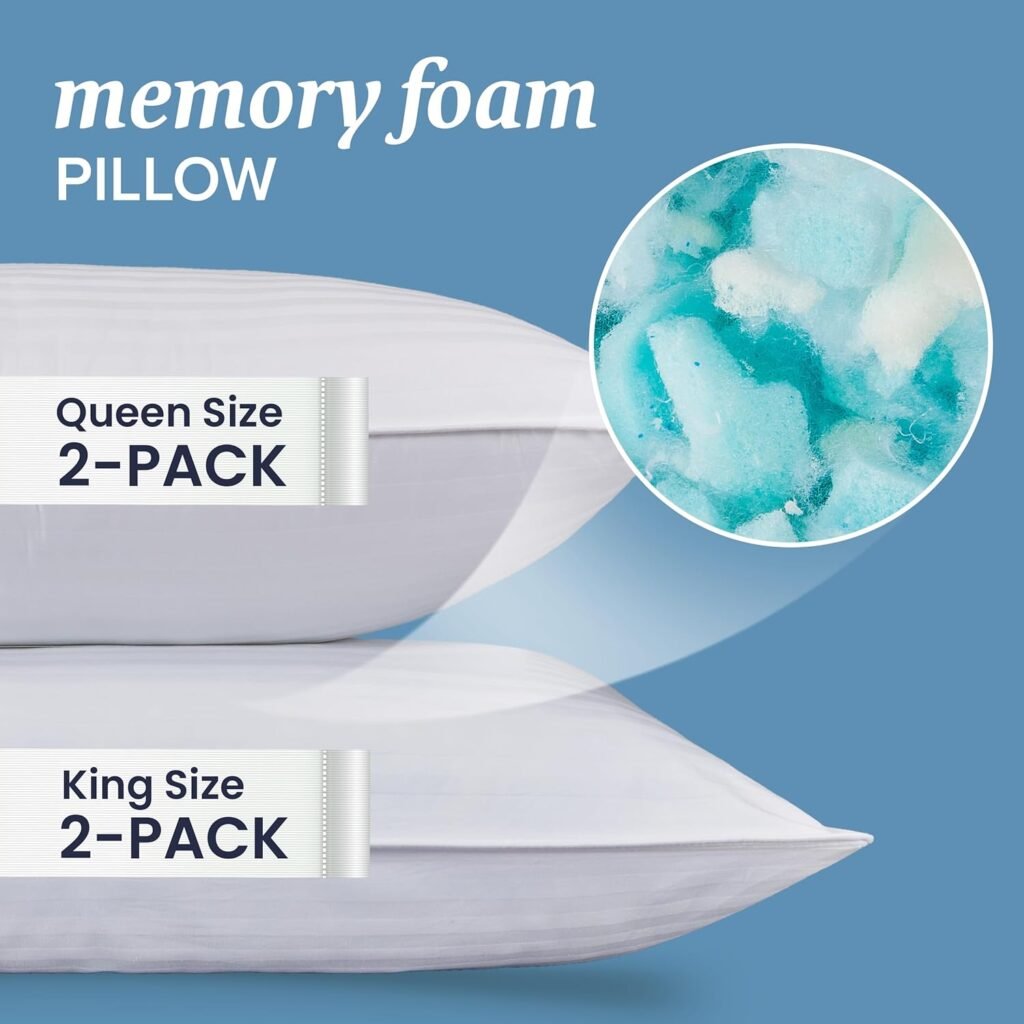 Beckham Hotel Collection Bed Pillows Standard / Queen Size Set of 2 - Original Down Alternative Pillow for Sleeping - Bedding for Back, Stomach or Side Sleepers