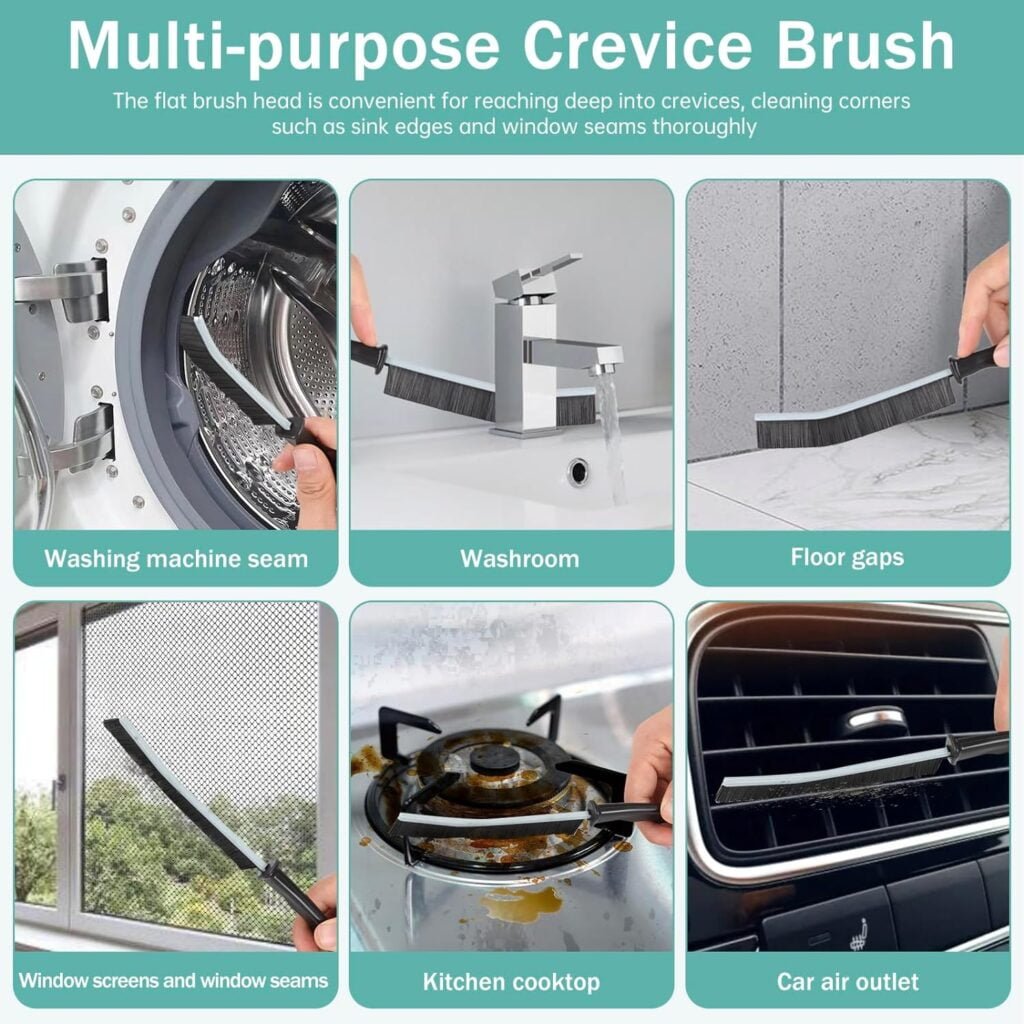 Crevice Cleaning Brush，Hard-Bristled Crevice Cleaning Brush，2024 New Multifunctional Gap Cleaning Brush Tool，Dead Corners Brushes for Bathroom Kitchen Tiles Window Door Slots，3pcs