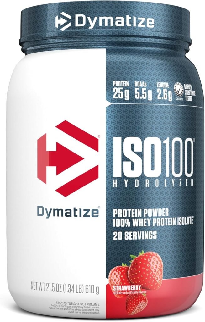 Dymatize ISO 100 Whey Protein Powder with 25g of Hydrolyzed 100% Whey Isolate, Gluten Free, Fast Digesting, Birthday Cake Pebbles, 20 Servings