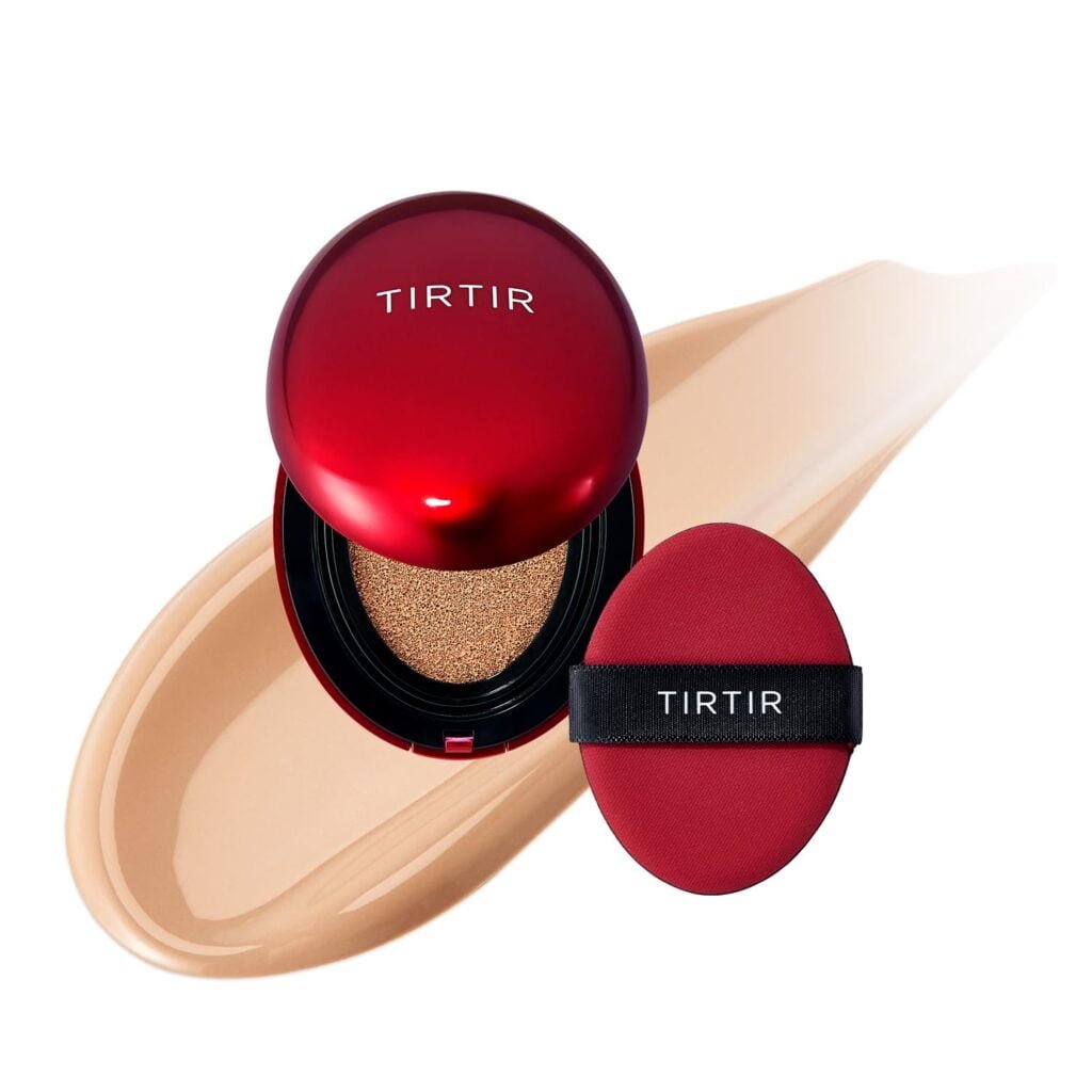 [*Mini Size*] TIRTIR Mask Fit Red Cushion Foundation | Long-Lasting, Lightweight, Buildable Coverage, Semi-Matte Finish, Korean Cushion Foundation (#13C Fair, 0.15 Fl Oz)