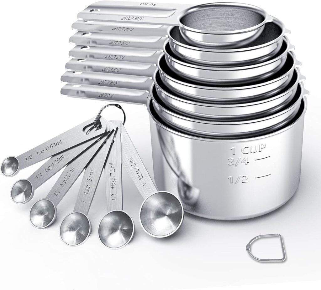 TILUCK Stainless Steel Measuring Cups  Spoons Set, Cups and Spoons,Kitchen Gadgets for Cooking  Baking (XX-Large)