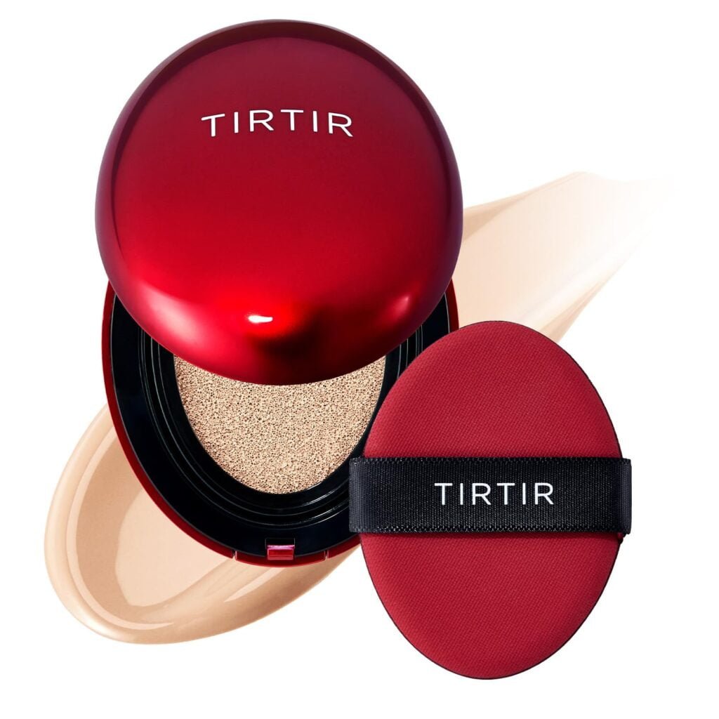 TIRTIR Mask Fit Red Cushion Foundation | Japans No.1 Choice for Glass skin, Long-Lasting, Lightweight, Buildable Coverage, Semi-Matte (21C Cool Ivory, 0.63 Fl Oz (Pack of 1))