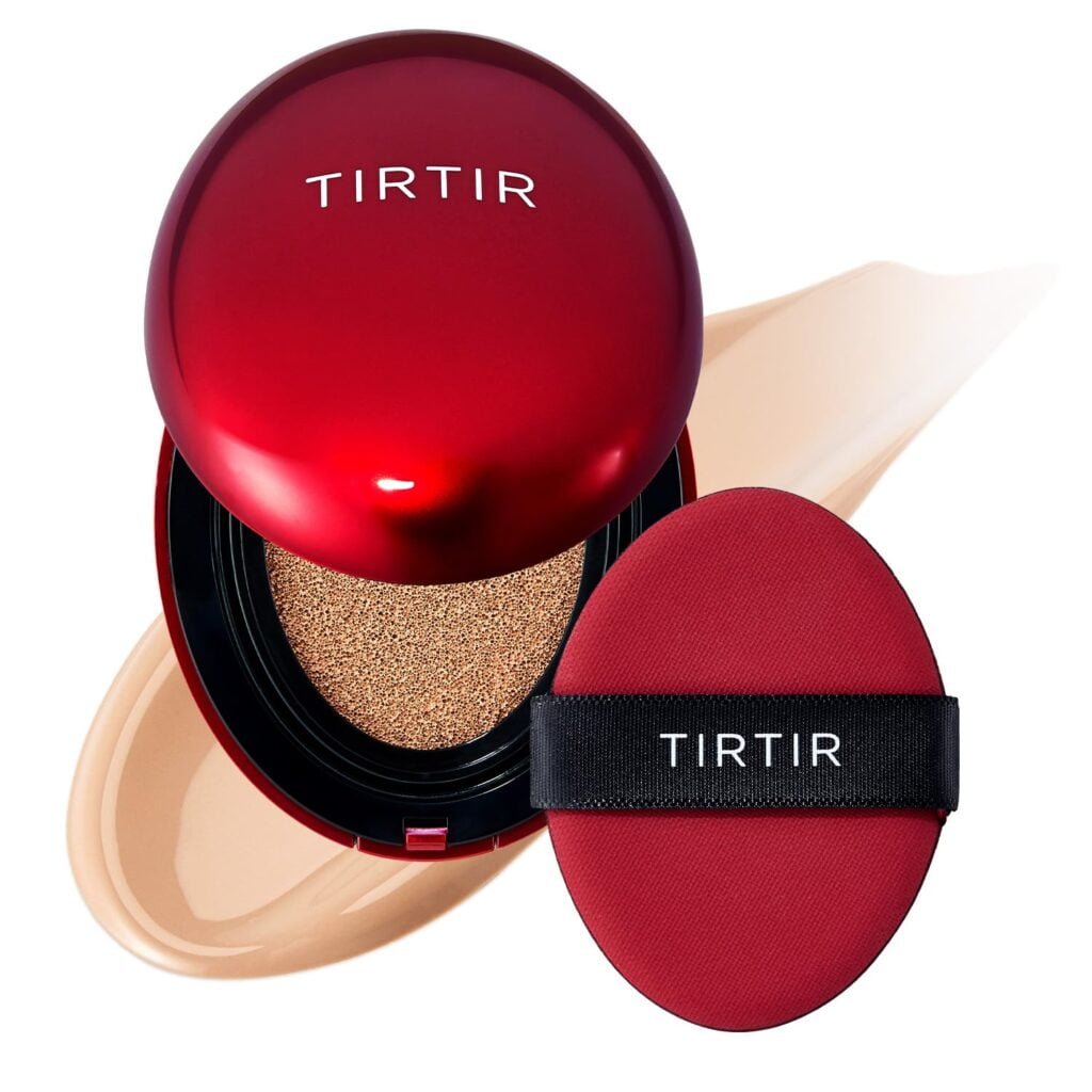 TIRTIR Mask Fit Red Cushion Foundation | Japans No.1 Choice for Glass skin, Long-Lasting, Lightweight, Buildable Coverage, Semi-Matte (21C Cool Ivory, 0.63 Fl Oz (Pack of 1))