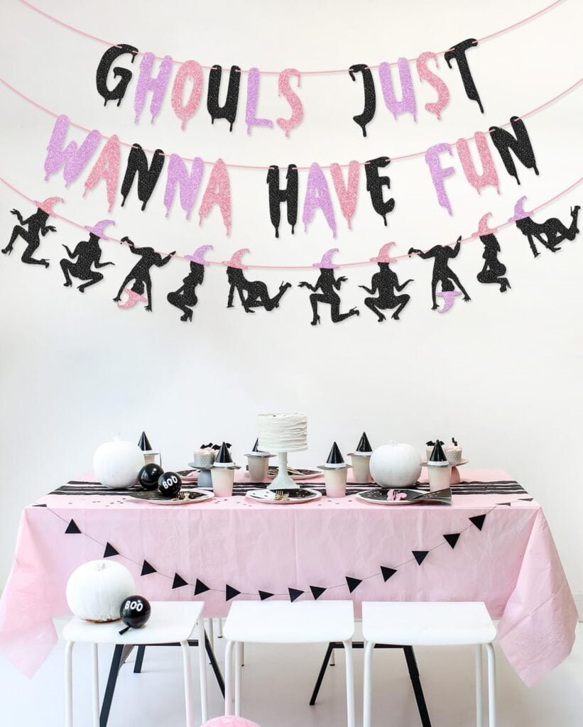 Ghouls Just Wanna Have Fun Banner Garland for Halloween Bachelorette Party Halloween Birthday Party Decorations