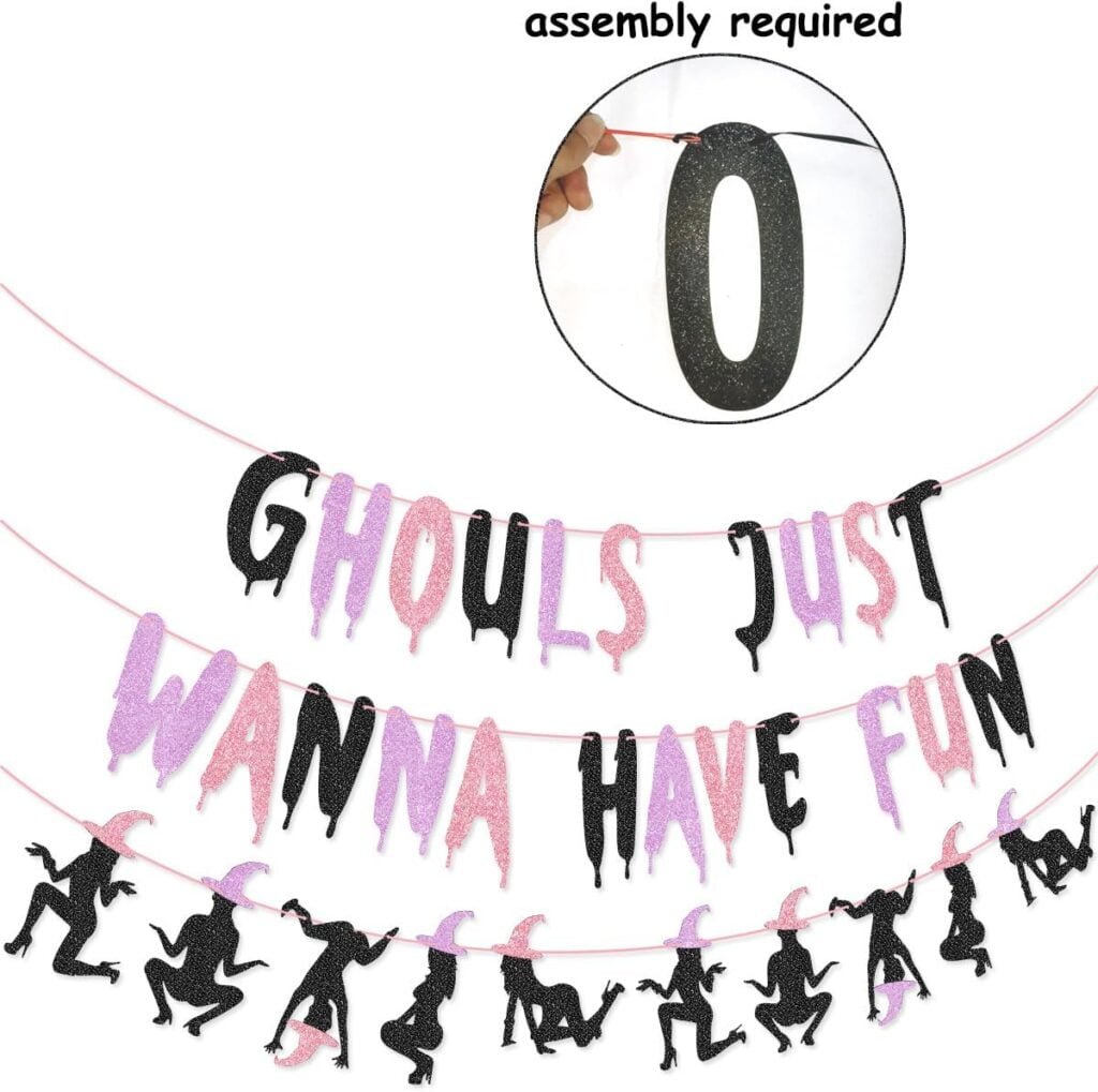 Ghouls Just Wanna Have Fun Banner Garland for Halloween Bachelorette Party Halloween Birthday Party Decorations