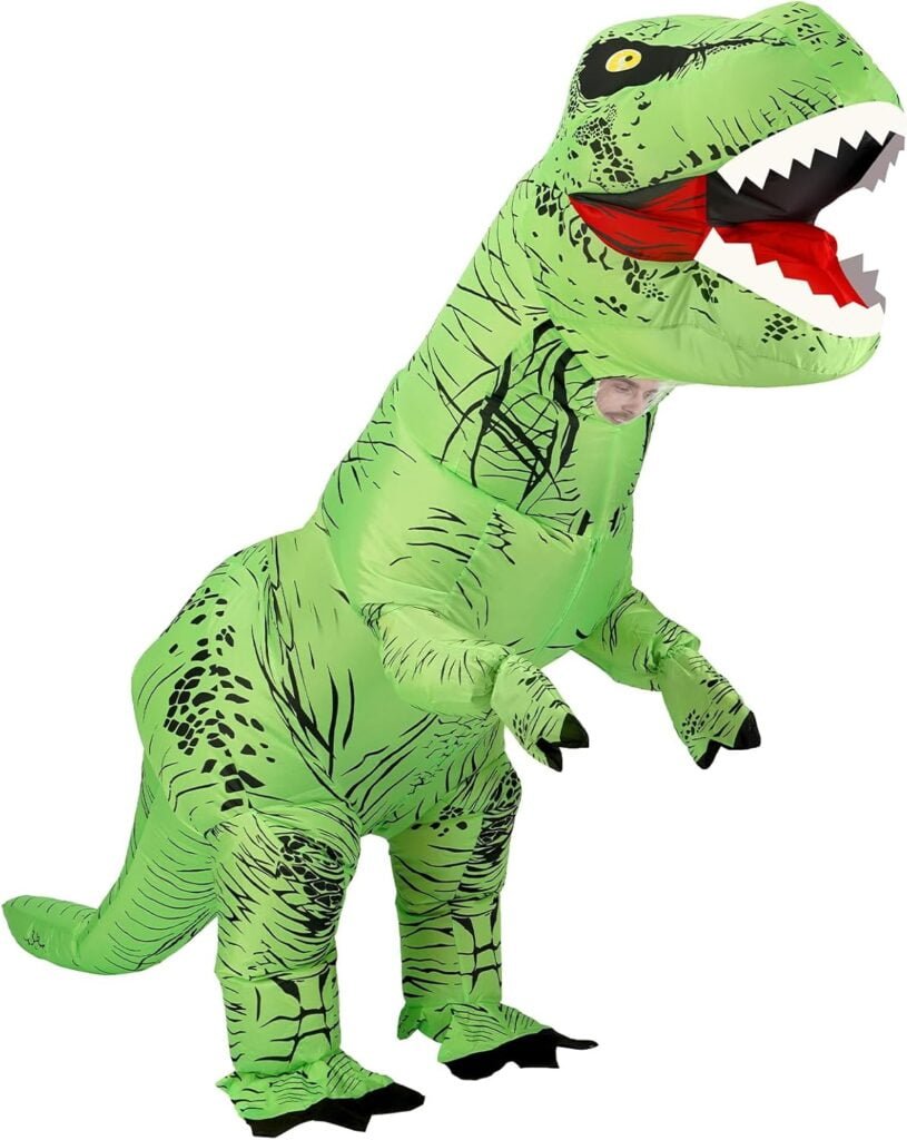 Inflatable Dinosaur Costume Kids  Adult,T-Rex Dinosaur Costume, Blow up Halloween Costume for Kids Adult