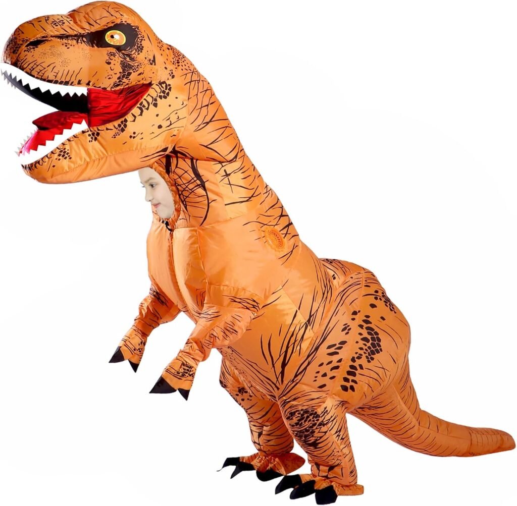 Inflatable Dinosaur Costume Kids  Adult,T-Rex Dinosaur Costume, Blow up Halloween Costume for Kids Adult