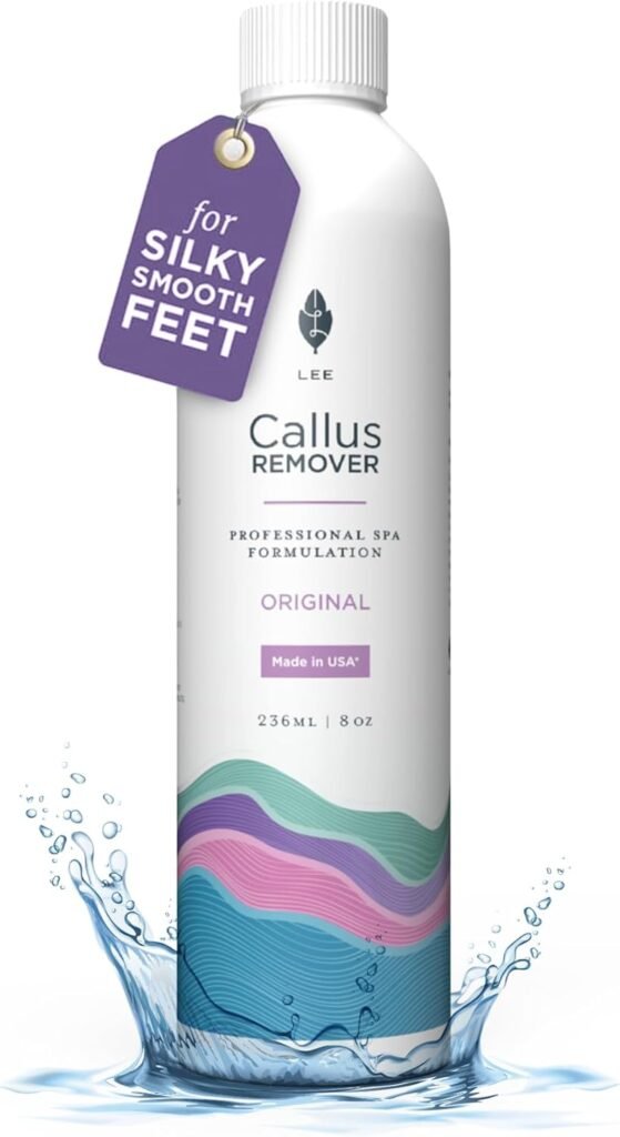 Lee Beauty Professional Callus Remover for Feet - Original, Powerful Formulation - Extra Strength Gel, Home Pedicure Foot Spa Results - Cracked  Dead Dry Skin Supplies - 8 Oz