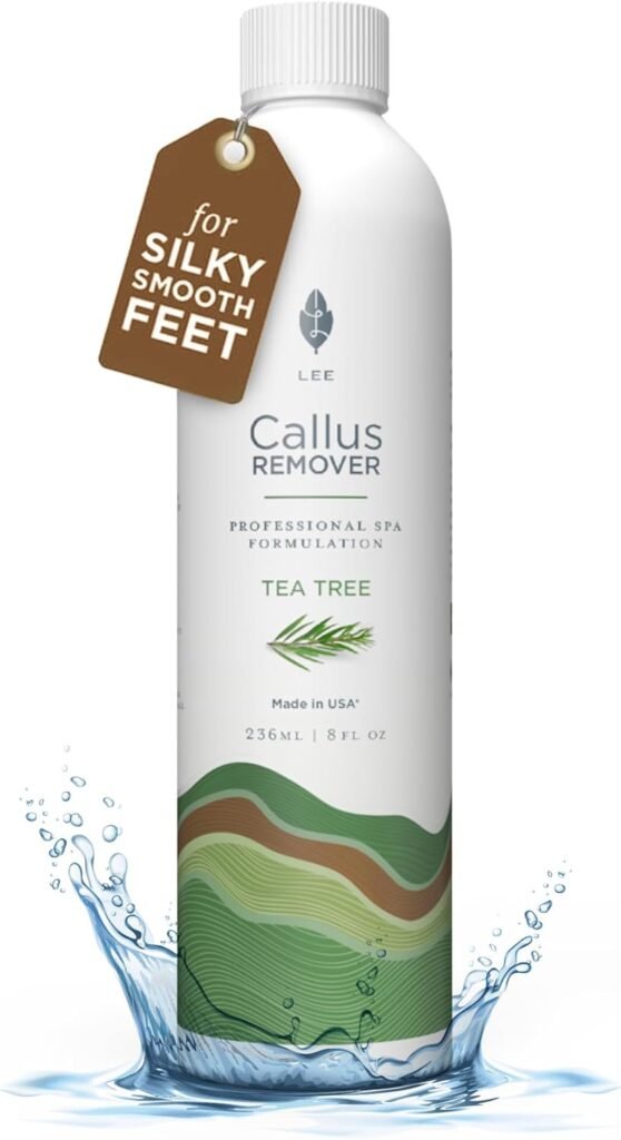 Lee Beauty Professional Callus Remover for Feet - Original, Powerful Formulation - Extra Strength Gel, Home Pedicure Foot Spa Results - Cracked  Dead Dry Skin Supplies - 8 Oz