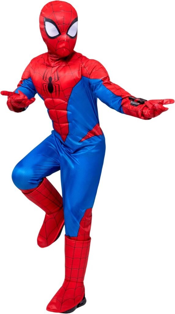 MARVEL Spider-Man Official Youth Halloween Costume - Padded Jumpsuit with Gloves and Detachable Mask