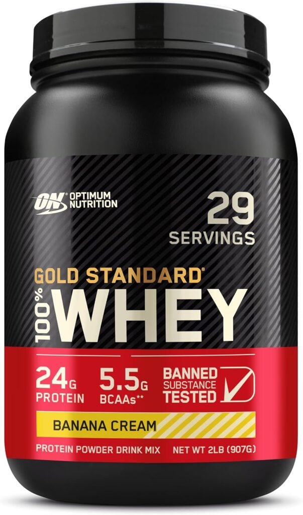 Optimum Nutrition Gold Standard 100% Whey Protein Powder, Banana Cream, 2 Pound (Packaging May Vary)