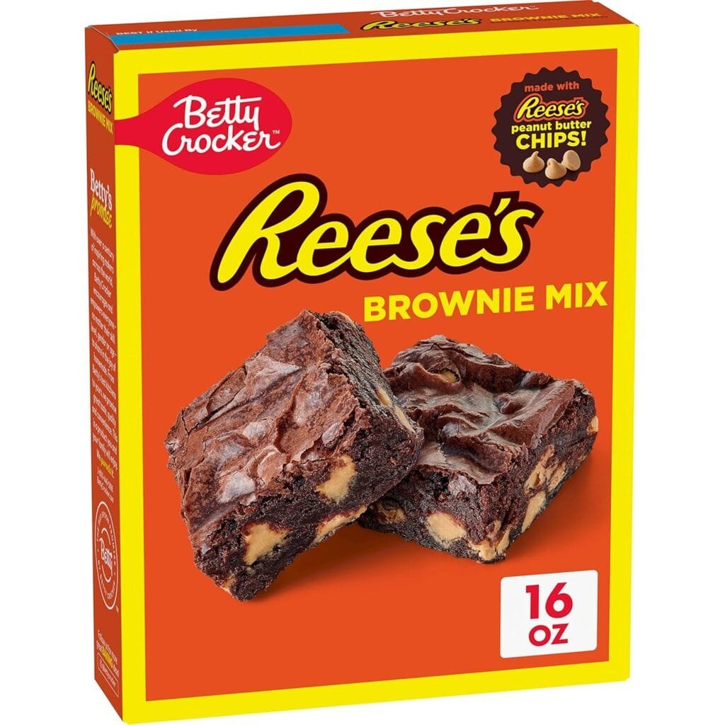 Betty Crocker REESES Brownie Mix with REESES Peanut Butter Chips, Holiday Baking, 16 oz