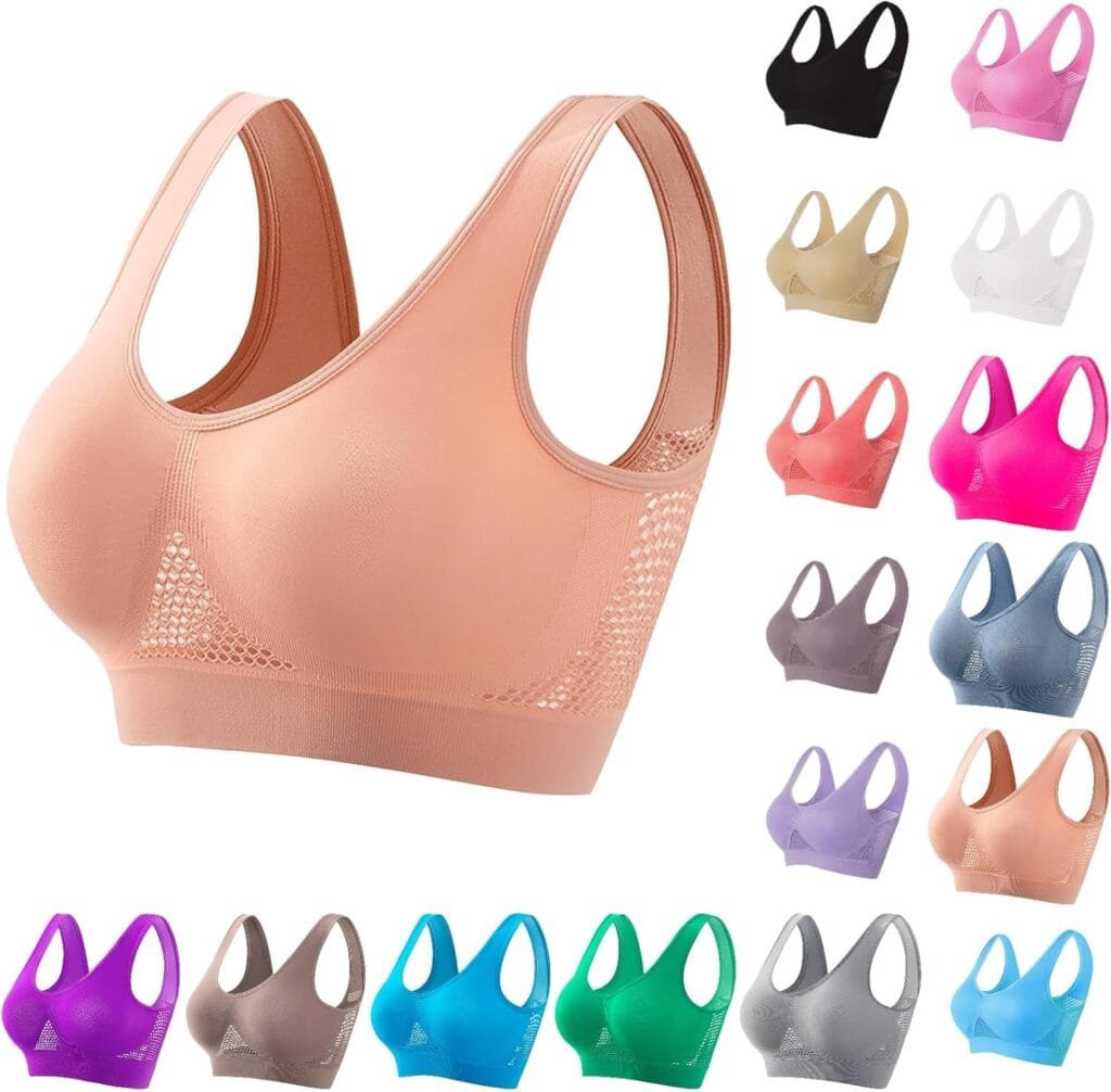 Breathable Bras for Women No Steel Ring Plus Size Soft Cool Liftup Air Bra No Underwire High Support Underwear