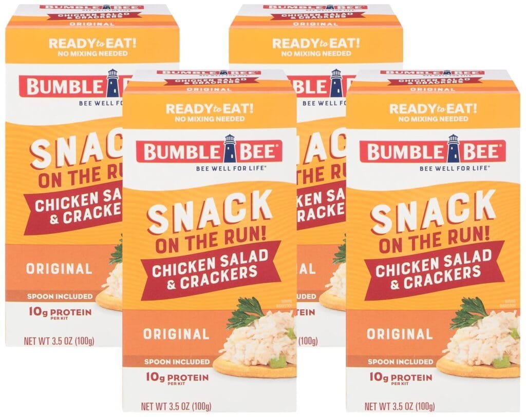 Bumble Bee Snack on the Run Chicken Salad with Crackers Kit, Ready to Eat, Spoon Included - Shelf Stable  Convenient Protein Snack, 3.5 Ounce (Pack of 3)