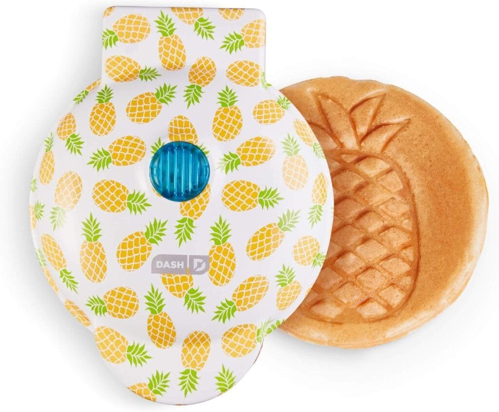 DASH Mini Waffle Maker - 4” Waffle Mold, Nonstick Waffle Iron with Quick Heat-Up, PTFE Nonstick Surface - Perfect Mini Waffle Maker for Kids and Families, Just Add Batter (Aqua)