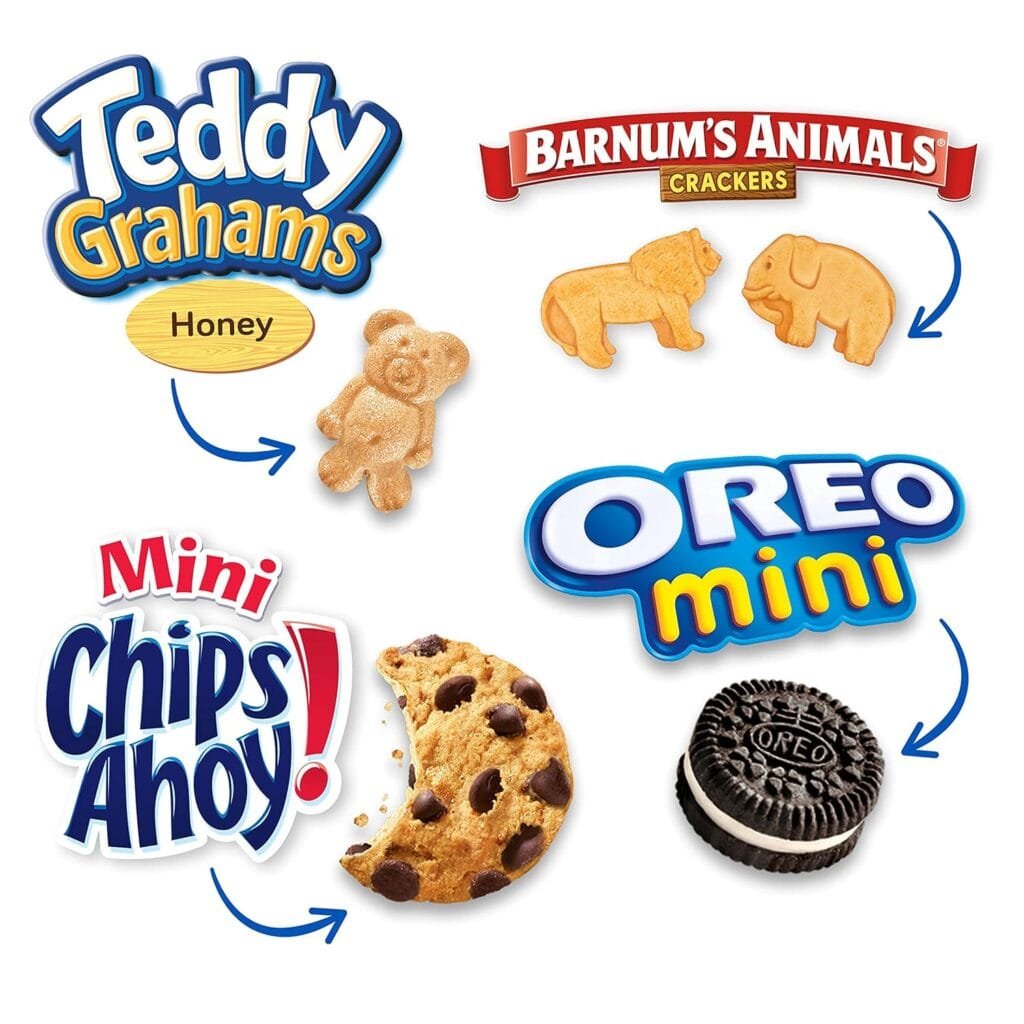 Nabisco Team Favorites Variety Pack, OREO Mini, CHIPS AHOY! Mini, Teddy Grahams Honey  Barnums Animal Crackers, 30 Snack Packs