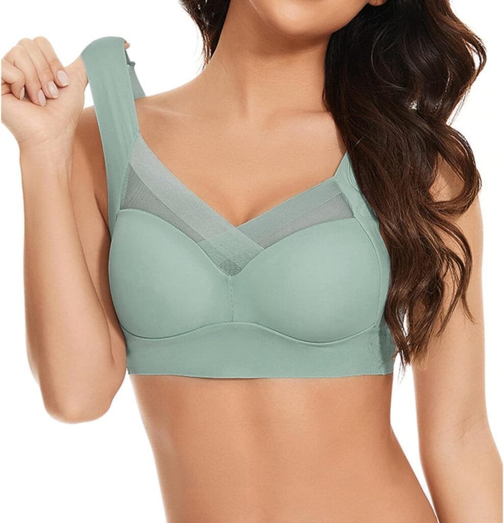 Seamless Sexy Push Up Wireless Bra Plus Size Posture Correcting Bra for Seniors Ice Silk Gathering Bra