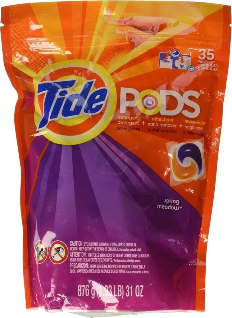 Tide PODS Liquid Laundry Detergent Soap Pacs, Powerful 3-in-1 Clean in One Step, He Compatible, Spring Meadow Scent, 76 Count