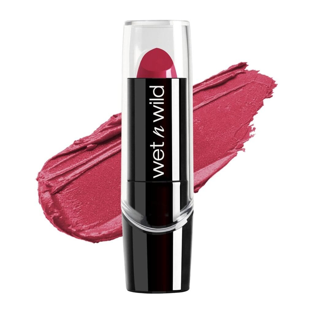 wet n wild Silk Finish Lipstick, Hydrating Rich Buildable Lip Color, Formulated with Vitamins A,E,  Macadamia for Ultimate Hydration, Cruelty-Free  Vegan - In The Near Fuchsia