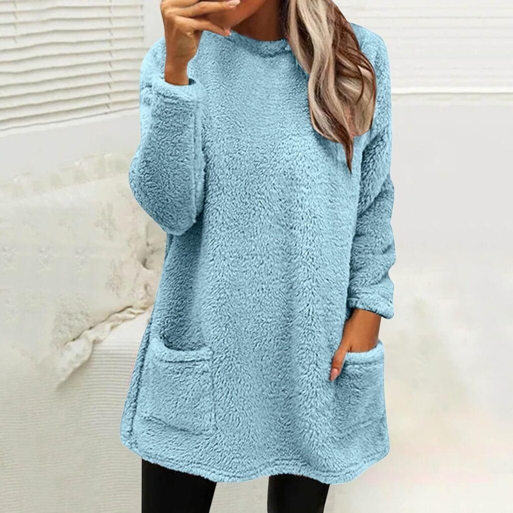 Womens Winter Coats Plus Size Sweaters Cute Tops with Pockets Warm Sweater Tops Trench Pullover Sweaters for Women