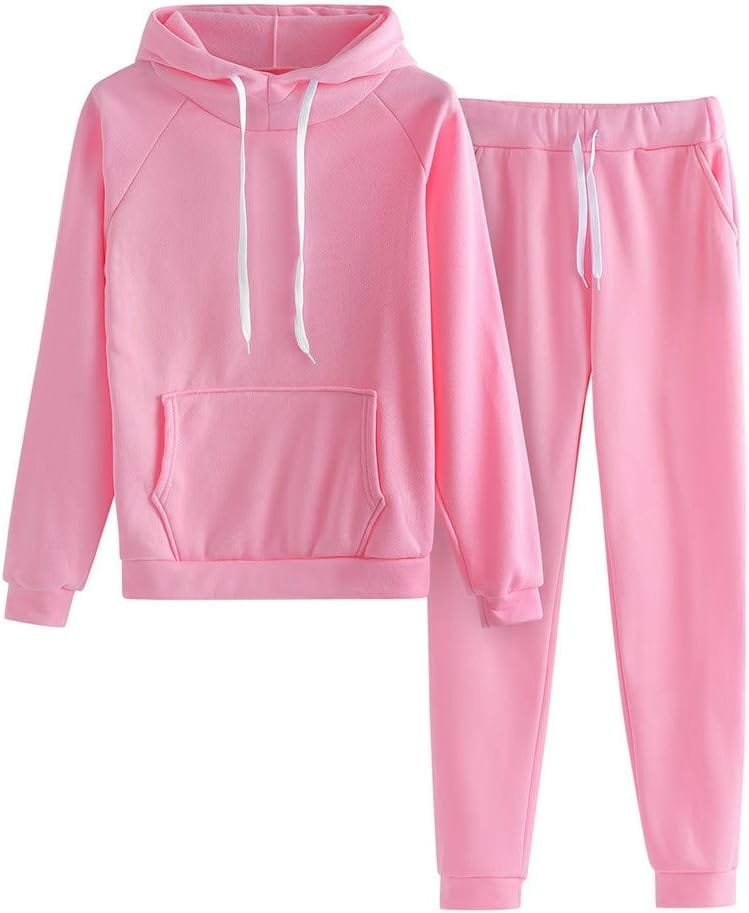 Womens 2 Piece Sweatsuit Trendy Loose Two Piece Tracksuit Long Sleeve and Pants Lounge Set Athletic Tracksuit