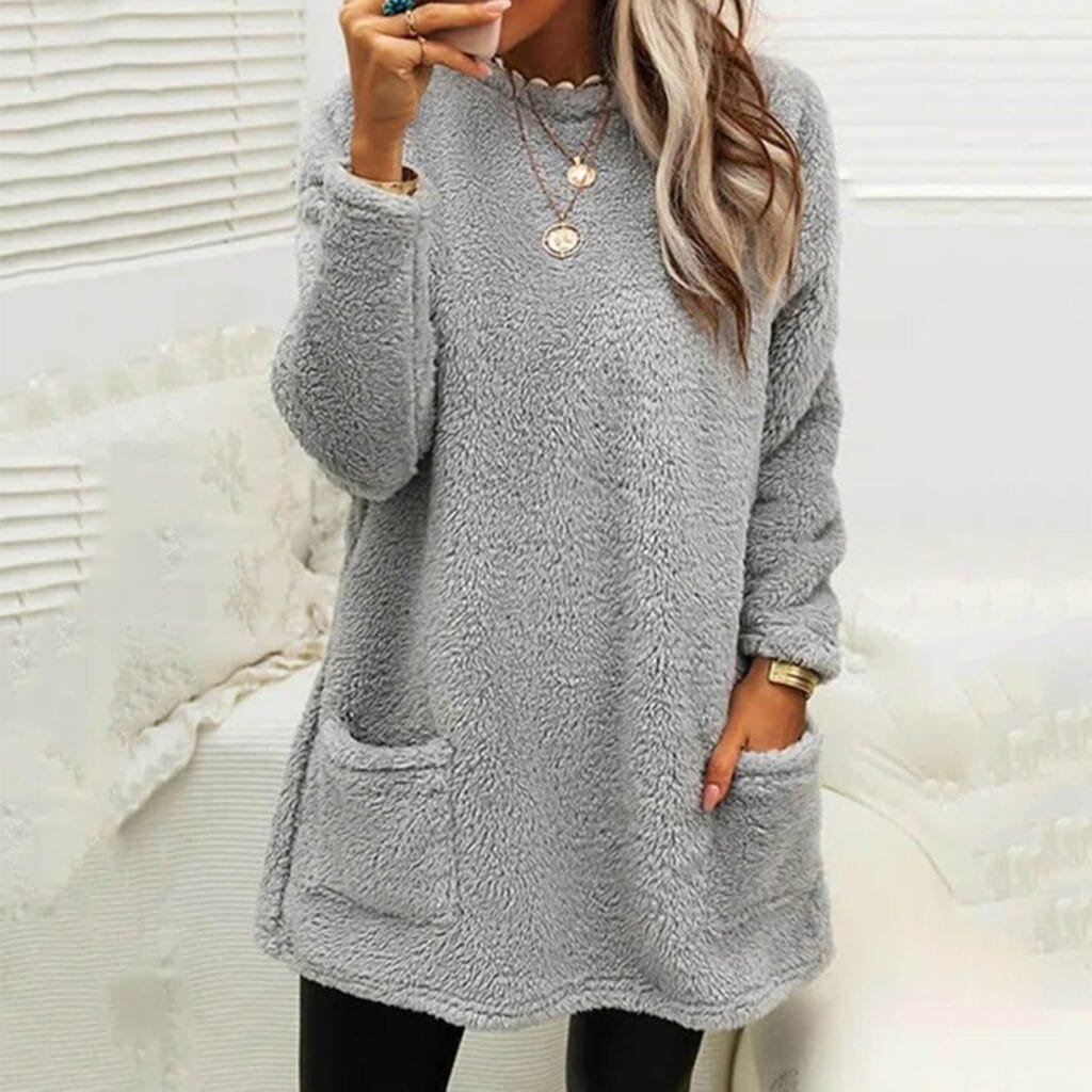 Womens Winter Coats Plus Size Sweaters Cute Tops with Pockets Warm Sweater Tops Trench Pullover Sweaters for Women