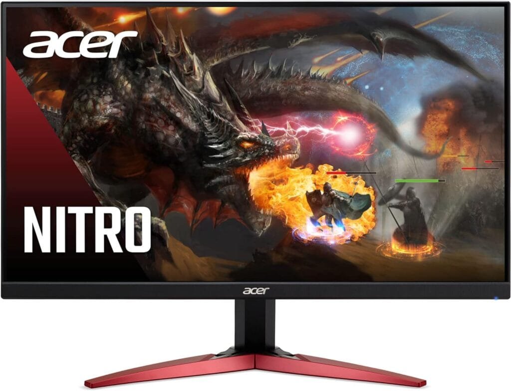 Acer Nitro KG241Y Sbiip 23.8” Full HD (1920 x 1080) VA Gaming Monitor | AMD FreeSync Premium Technology | 165Hz Refresh Rate | 1ms (VRB) | ZeroFrame Design | 1 x Display Port 1.2  2 x HDMI 2.0,Black