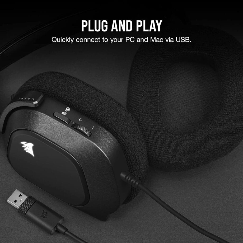 CORSAIR HS80 RGB WIRELESS Multiplatform Gaming Headset - Dolby Atmos - Lightweight Comfort Design - Broadcast Quality Microphone - iCUE Compatible - PC, Mac, PS5, PS4 - Black