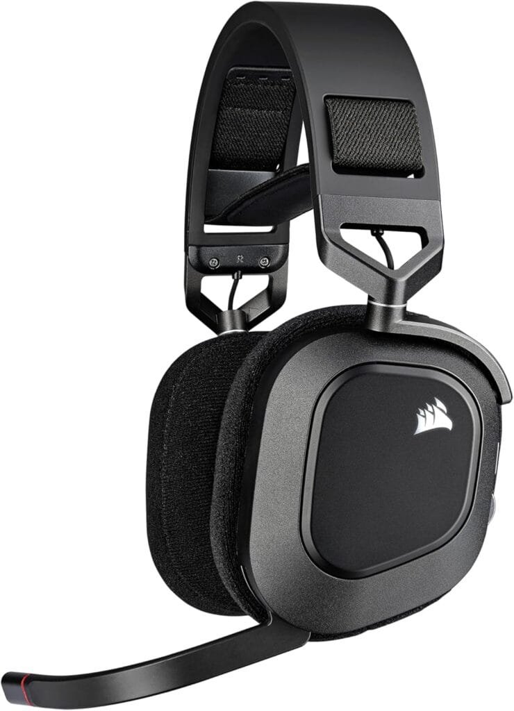 CORSAIR HS80 RGB WIRELESS Multiplatform Gaming Headset - Dolby Atmos - Lightweight Comfort Design - Broadcast Quality Microphone - iCUE Compatible - PC, Mac, PS5, PS4 - Black