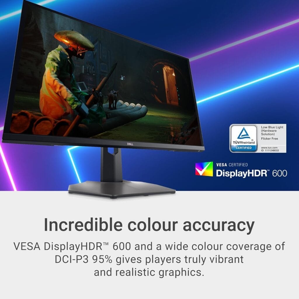 Dell G2725D Gaming Monitor - 27-inch QHD (2560x1440) up to 180 Hz, 2ms Response time, 99% RGB Display, DisplayPort/HDMI Connectivity, AMD FreeSync, Comfortview, Tilt Adjustable - Black