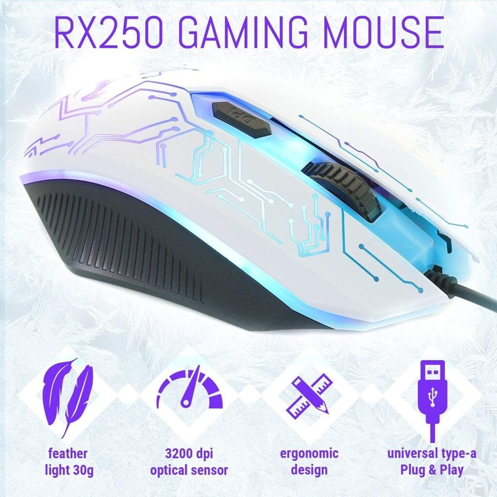 Gaming Keyboard and Mouse and Mouse pad and Gaming Headset, Wired LEDRGB Backlight Bundle for PC Gamers and Xbox and PS4 Users - 4 in 1 Edition Hornet RX-250