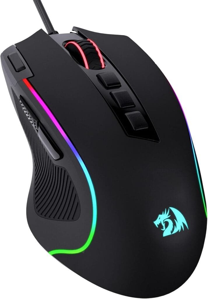 Redragon M612 Predator RGB Gaming Mouse, 8000 DPI Wired Optical Mouse with 11 Programmable Buttons  5 Backlit Modes, Software Supports DIY Keybinds Rapid Fire Button