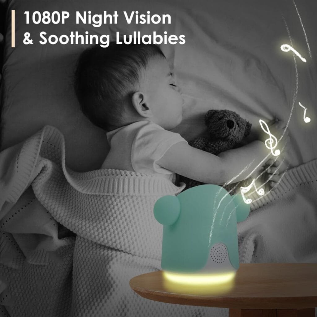 Baby Monitor with Camera and Audio, 1080P Baby Camera Monitor WiFi Smartphone App Control Night Vision 4.3” Screen 2-Way Talk Temperature  Humidity Sensor Lullabies Motion  Cry Detection iOS/Android