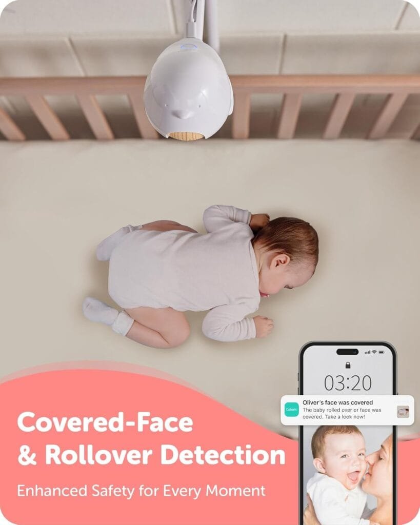 CuboAi Plus Smart Baby Monitor: Sleep Safety Alerts for Covered Face, Danger Zone  Sleep Analytics - 1080p HD Night Vision Camera, 2 Way Audio, Cry  Temperature Detection (Incl. 3 Stand Options)