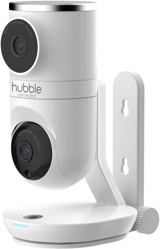 HUBBLE CONNECTED Nursery Pal Dual Vision Smart Camera Wi-Fi Enabled Baby Monitor with AI Motion Tracking, Plus Preloaded Soothing Sounds, Lullabies, and Stories, White