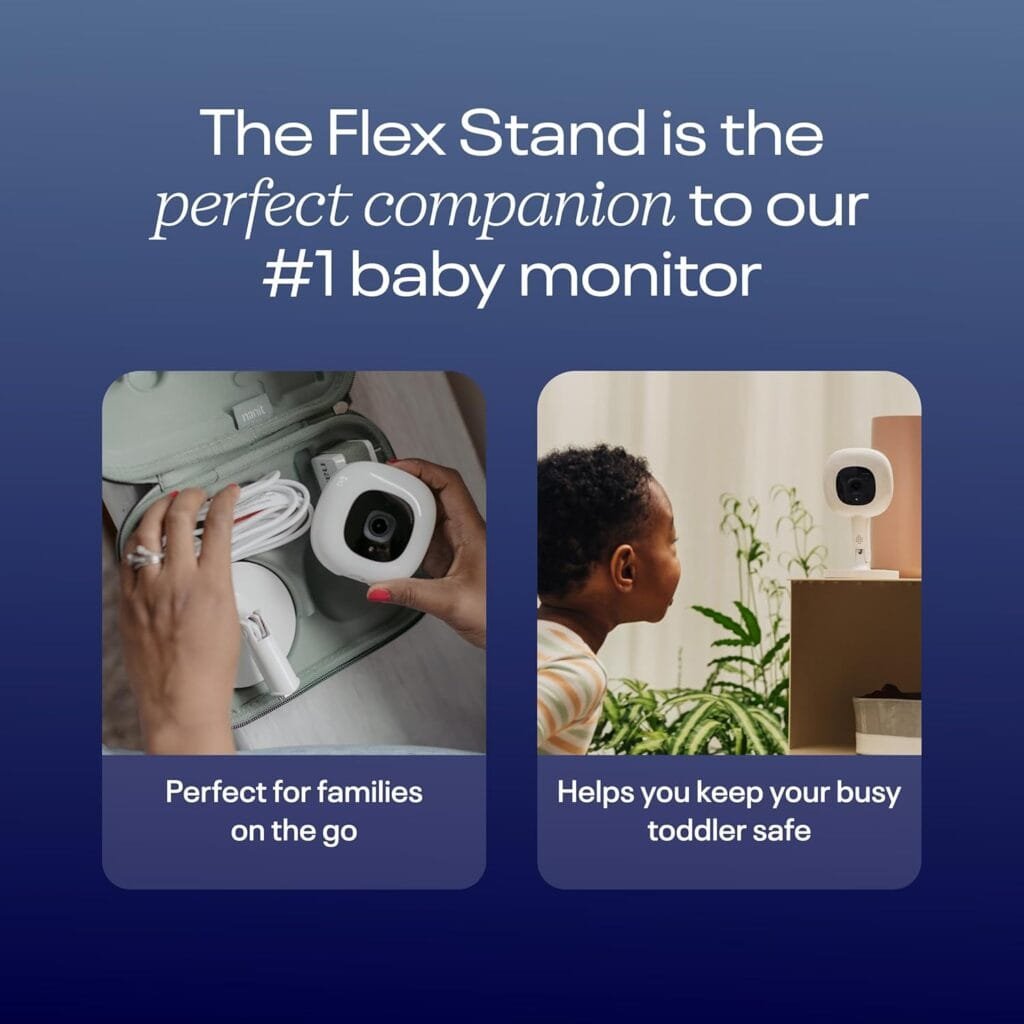 Nanit Pro Smart Baby Monitor  Flex Stand - 1080p Wi-Fi Video Camera, Sensor-Free Sleep  Breathing Motion Tracker, 2-Way Audio, Sound/Motion/Cry Notifications, Night Vision, and Breathing Band