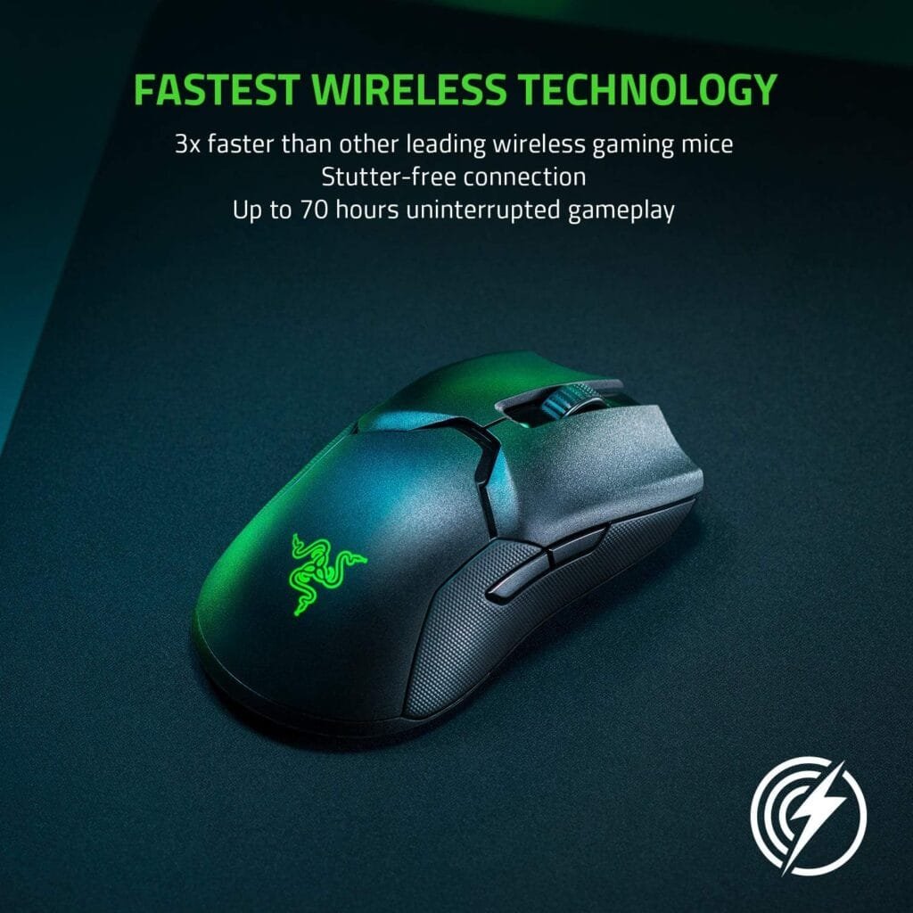 Razer Viper Ultimate Lightweight Wireless Gaming Mouse  RGB Charging Dock: Hyperspeed Wireless Technology - 20K DPI Optical Sensor - 74g Lightweight - 70 Hr Battery - Mercury White