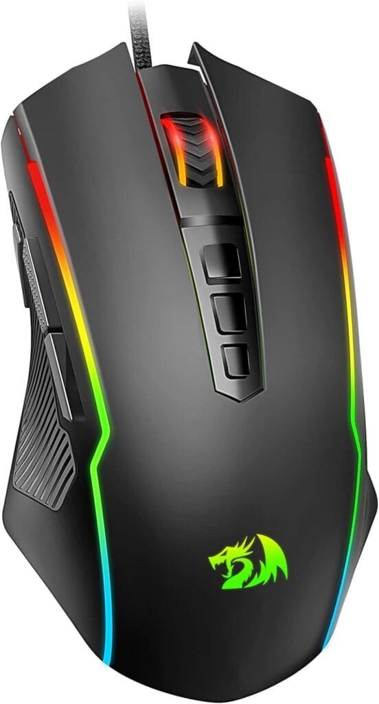 Redragon Gaming Mouse, Wired Gaming Mouse with RGB Backlit, 8000 DPI Adjustable, Mouse with 9 Programmable Macro Buttons  Fire Button, Software Supports DIY Keybinds, M910-K