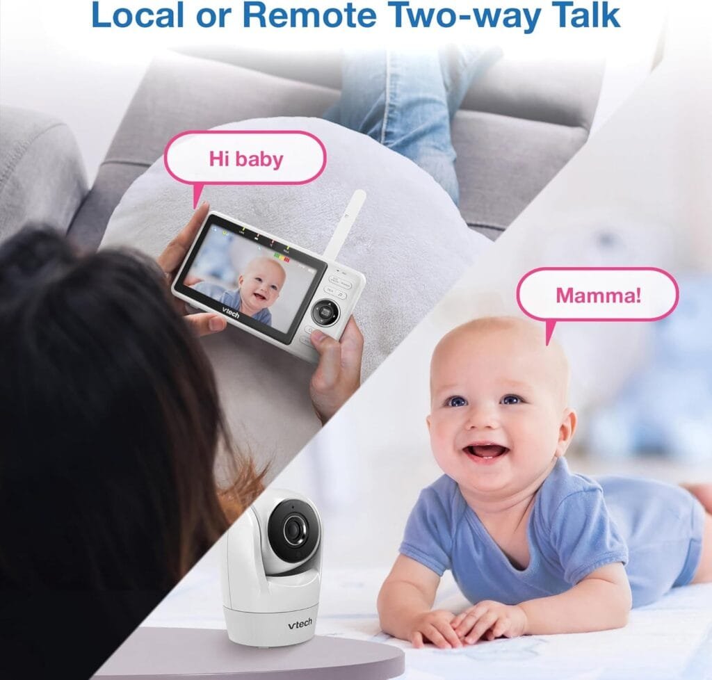 VTech Upgraded Smart WiFi Baby Monitor VM901, 5-inch 720p Display, 1080p Camera, HD NightVision, Fully Remote Pan Tilt Zoom, 2-Way Talk, Free Smart Phone App, Works with iOS, Android