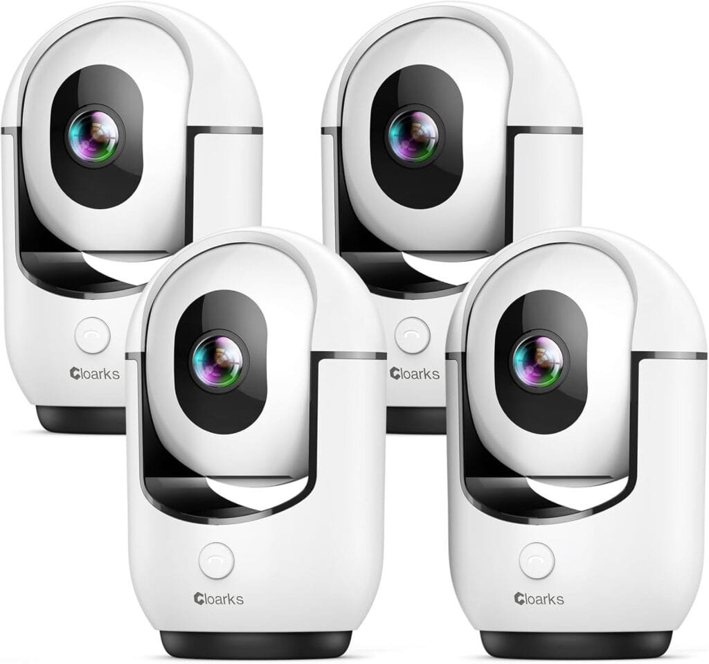 2K Indoor Camera, 5/2.4 GHz WiFi Pan/Tilt Security Camera with AI Motion Detection, One-Click, Wired Baby/Pet Camera with 2-Way Audio, 24/7, Siren Alarm, TF/Cloud Storage - 4 Pack