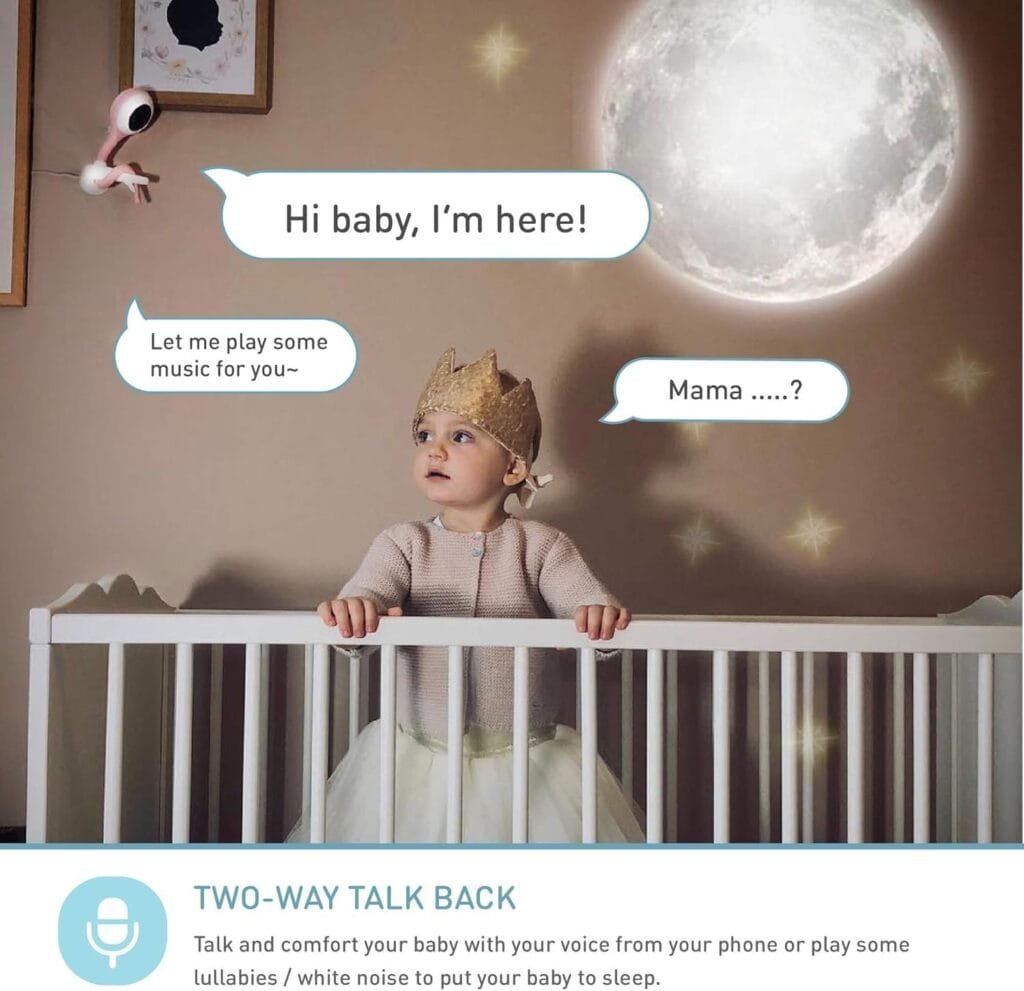 Lollipop Baby Monitor with True Crying Detection (Cotton Candy) - Smart WiFi Baby Camera - Camera with Audio, Video, and Sleep Tracking - Comes with Infrared Night Vision.