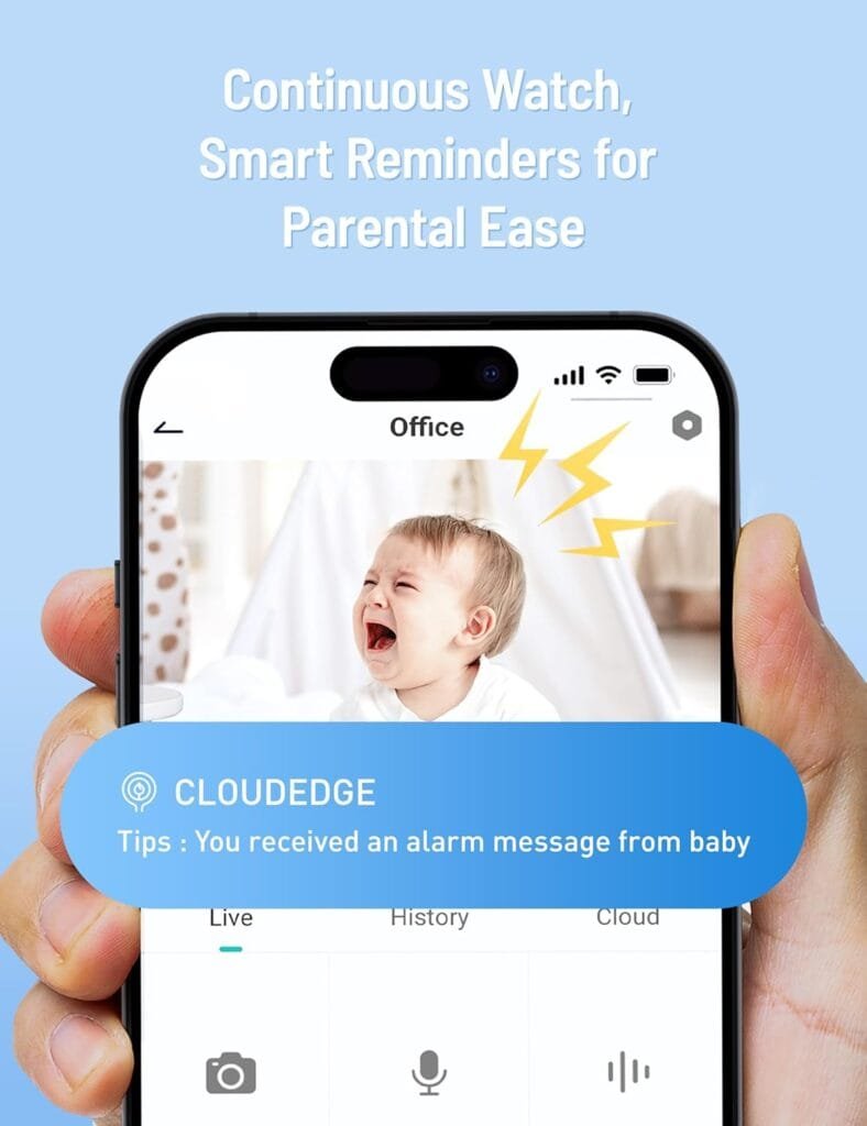 PARIS RHÔNE Video Baby Monitor, 2K UHD WiFi Camera, Night Vision, 5” Smart Baby Monitor with App Control, Motion and Cry Detection, AI Tracking, Three-Way Audio, RGB Night Light, Lullabies…