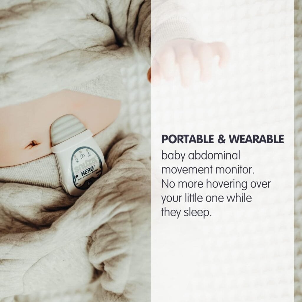 Snuza Hero Baby Monitor: Alerts When No Movement Detected, Gentle Vibration Pre-Alerts, Attaches to Diaper, No WiFi/Bluetooth, Medical Grade Material. Safer Sleep for Babies, Better Sleep for Parents.